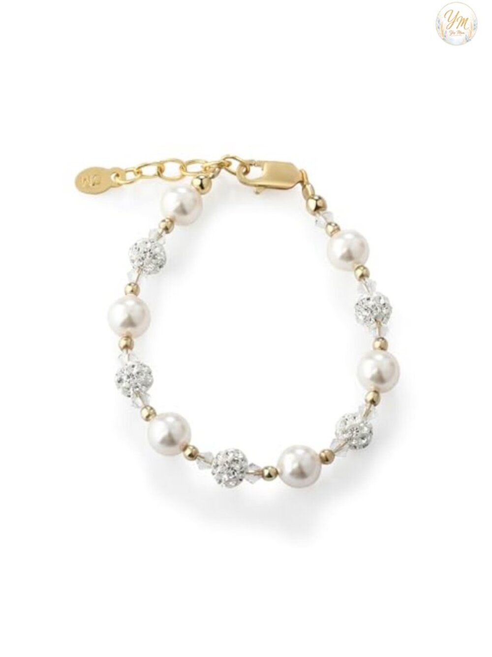 Adjustable Beaded Bracelet 14K Gold-Plated Sterling Silver Kids